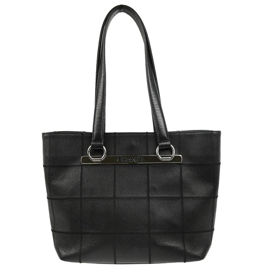 Chanel 2005-2006 Black Caviar Choco Bar Tote Bag