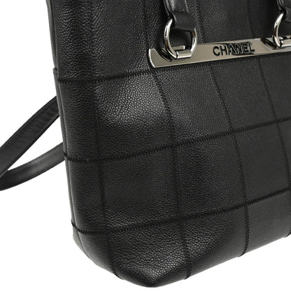 Chanel 2005-2006 Black Caviar Choco Bar Tote Bag