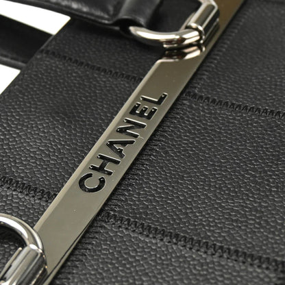 Chanel 2005-2006 Black Caviar Choco Bar Tote Bag