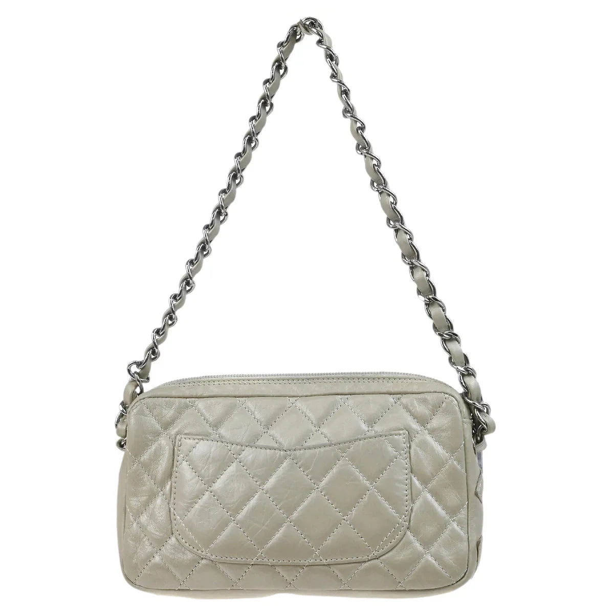 Chanel 2006-2008 Light Gray Calfskin Cambon Ligne Handbag