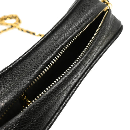 Chanel 1991-1994 Black Caviar Camera Bag Mini