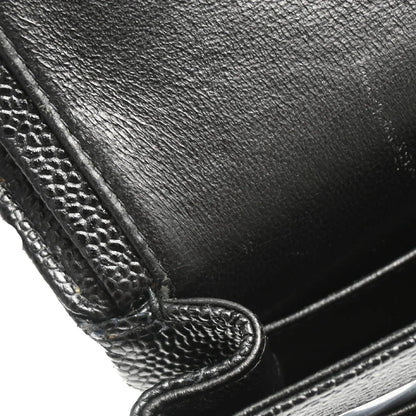 Chanel 2001-2003 Black Caviar Small Classic Double Flap Shoulder Bag