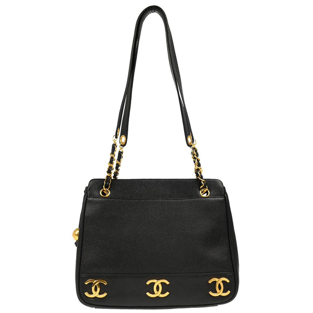 Chanel Black/White Leather Crossbody Bag - Vintage Lux