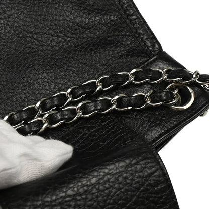 Chanel 2003-2004 Black Calfskin Mademoiselle Lock Chain Shoulder Bag