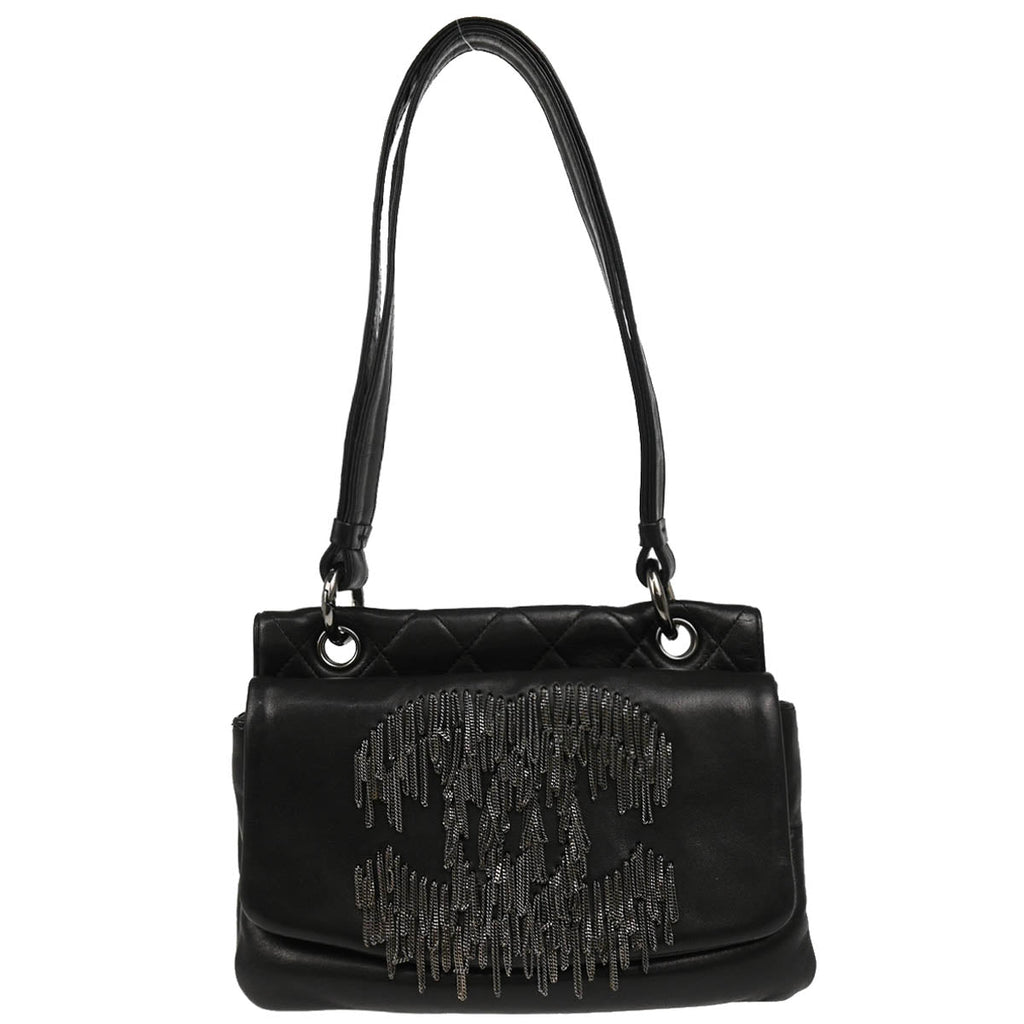 Chanel 2006-2008 Black Lambskin Shoulder Bag – AMORE Vintage Chanel 2006-2008 Black Lambskin Shoulder Bag – AMORE Vintage