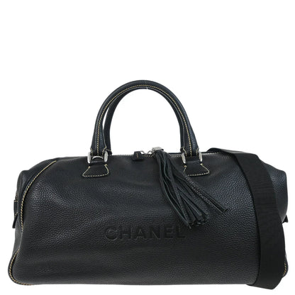 Chanel 2003-2004 Black Calfskin 2way Duffle Handbag