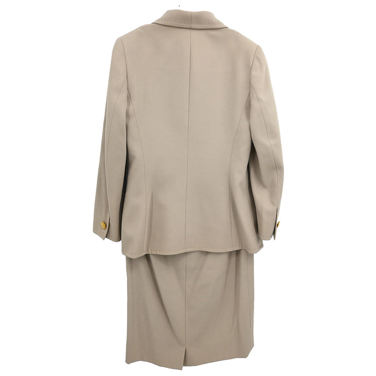 Celine Setup Suit Jacket Skirt Beige #40