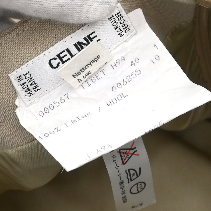 Celine Setup Suit Jacket Skirt Beige #40