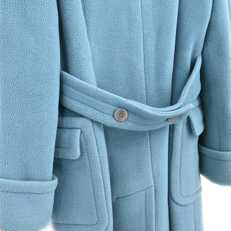 Hermes Double Breasted Coat Light Blue #36