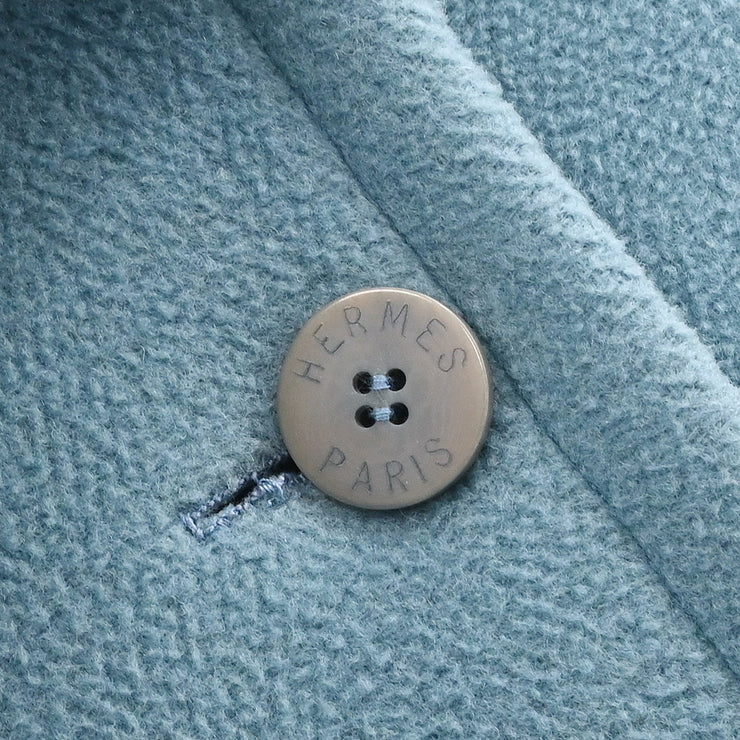 Hermes Double Breasted Coat Light Blue #36