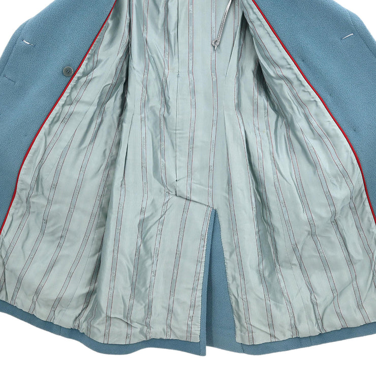 Hermes Double Breasted Coat Light Blue #36