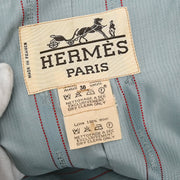 Hermes Double Breasted Coat Light Blue #36
