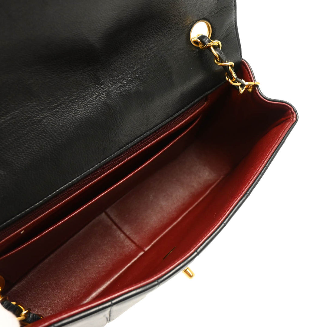 Chanel 1991-1994 Black Lambskin Mademoiselle Single Flap