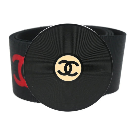 Chanel Record Belt Black 04P #75/30 Small Good