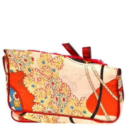 Christian 2001 Dior Multicolor Silk Embroidered Saddle Clutch