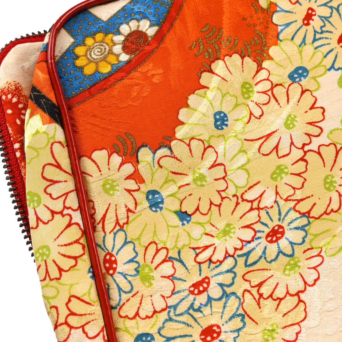 Christian 2001 Dior Multicolor Silk Embroidered Saddle Clutch