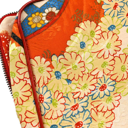 Christian 2001 Dior Multicolor Silk Embroidered Saddle Clutch