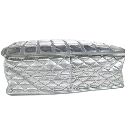 Chanel 2006-2008 Silver Vinyl Ice Cube Tote 2way Shoulder Handbag