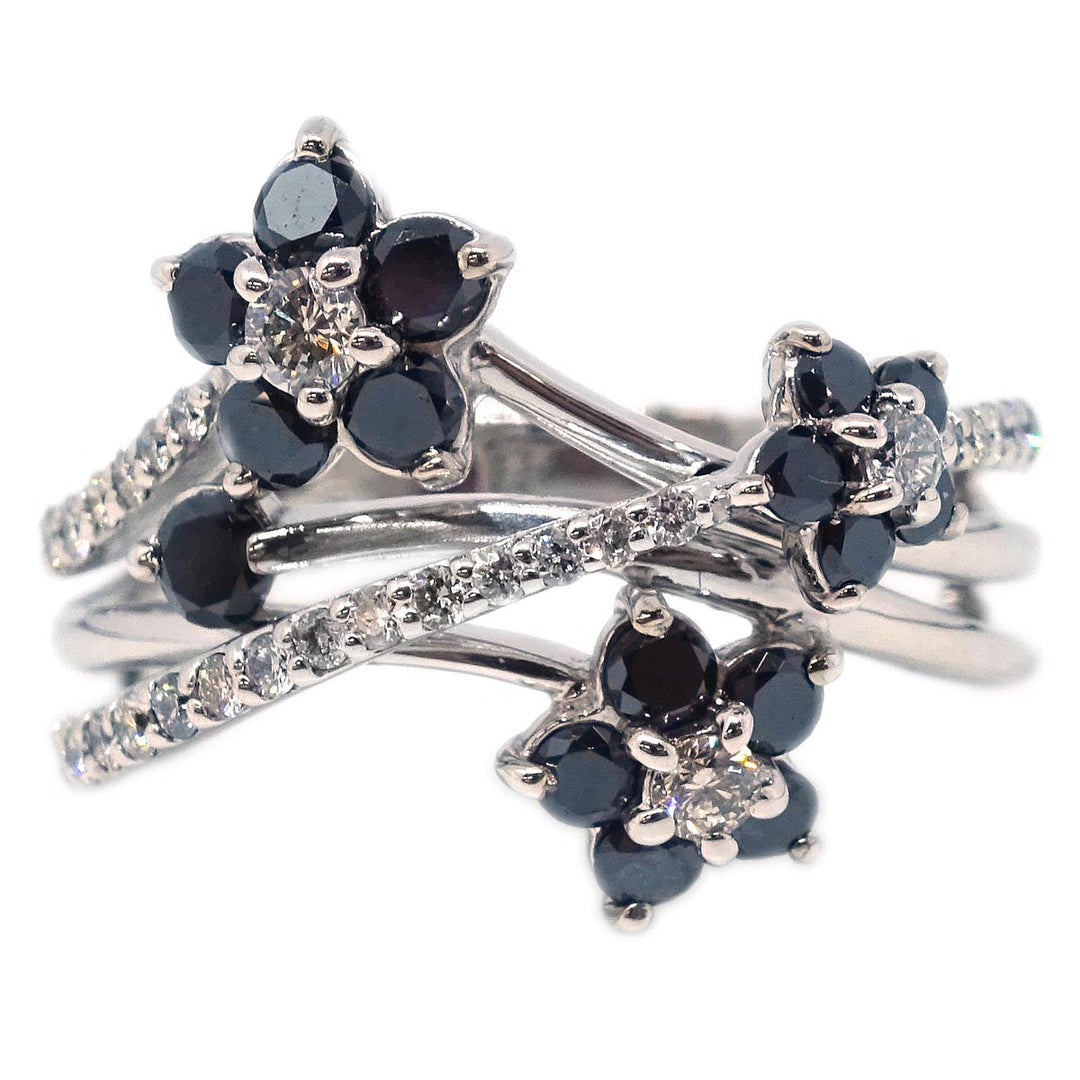 驚きの安さ Ring K18WG Diamond Black Diamond Silver #51 #11 – AMORE その他