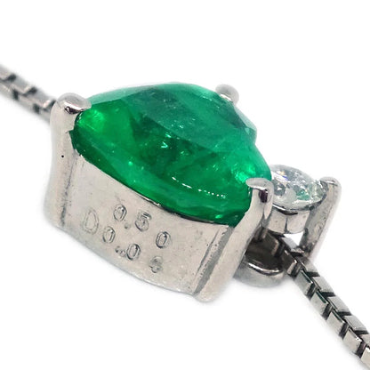 Pendant Necklace PT900 PT850 Emerald Diamond