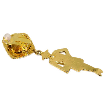 Chanel Dangle Earrings Clip-On Gold