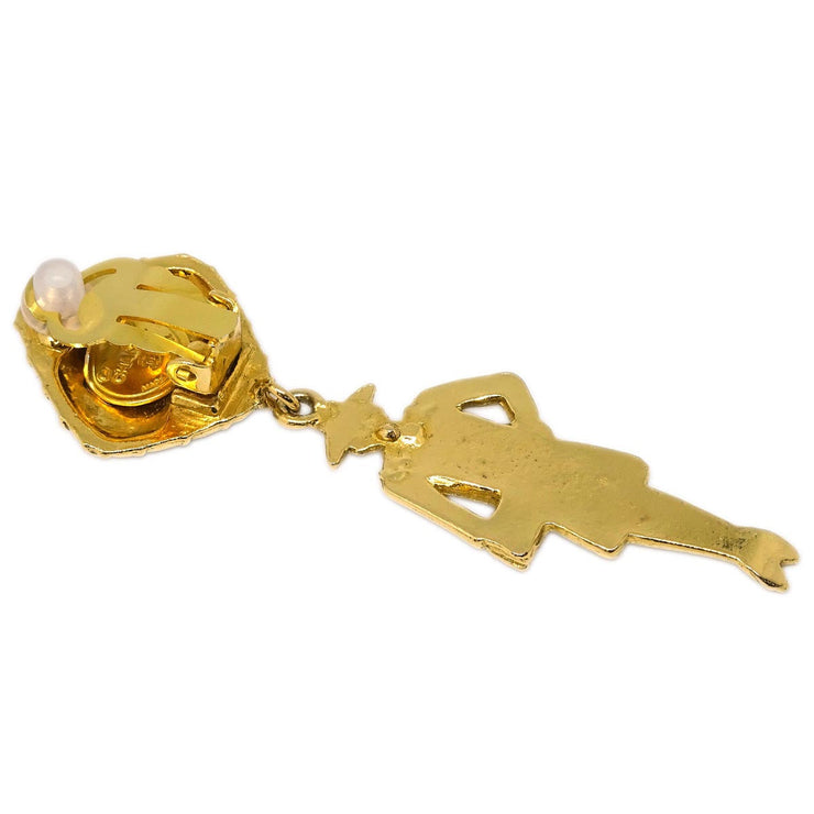 Chanel Dangle Earrings Clip-On Gold