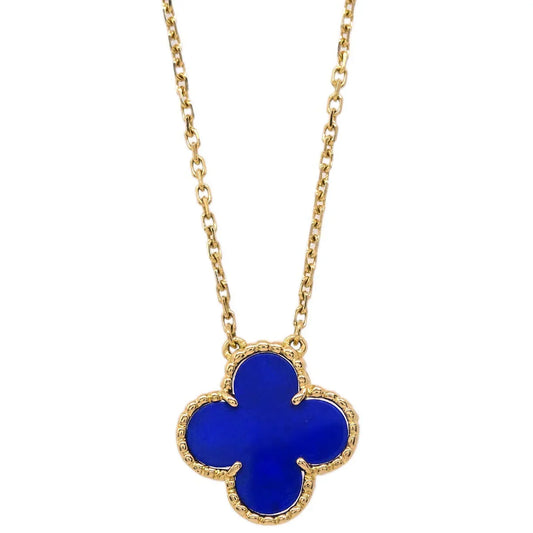Van Cleef & Arpels Vintage Alhambra Pendant Necklace 750 Lapis Lazuli