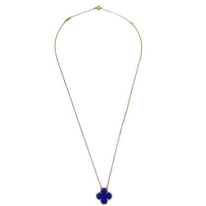 Van Cleef & Arpels Vintage Alhambra Pendant Necklace 750 Lapis Lazuli