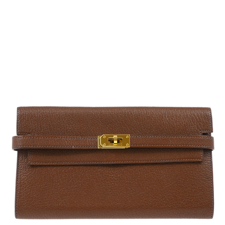 Hermes 2008 Havane Chevre Kelly Wallet Purse