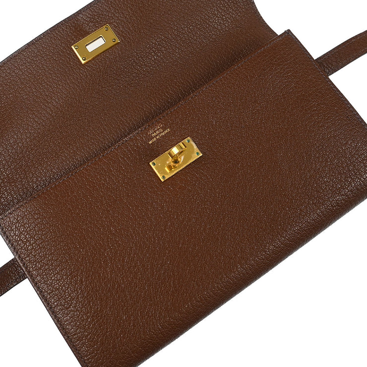 Hermes 2008 Havane Chevre Kelly Wallet Purse