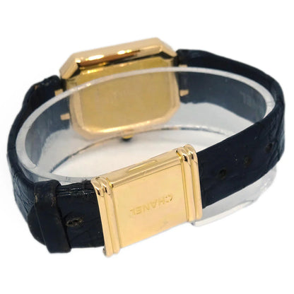 Chanel * Premiere Quartz Watch Black 18KYG Crocodile