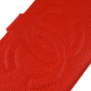 Chanel 1996-1997 Red Caviar Long Wallet Purse