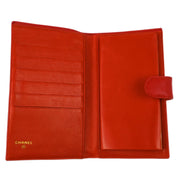 Chanel 1996-1997 Red Caviar Long Wallet Purse
