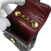 Chanel Black Lambskin Classic Flap Micro Bum Belt Bag