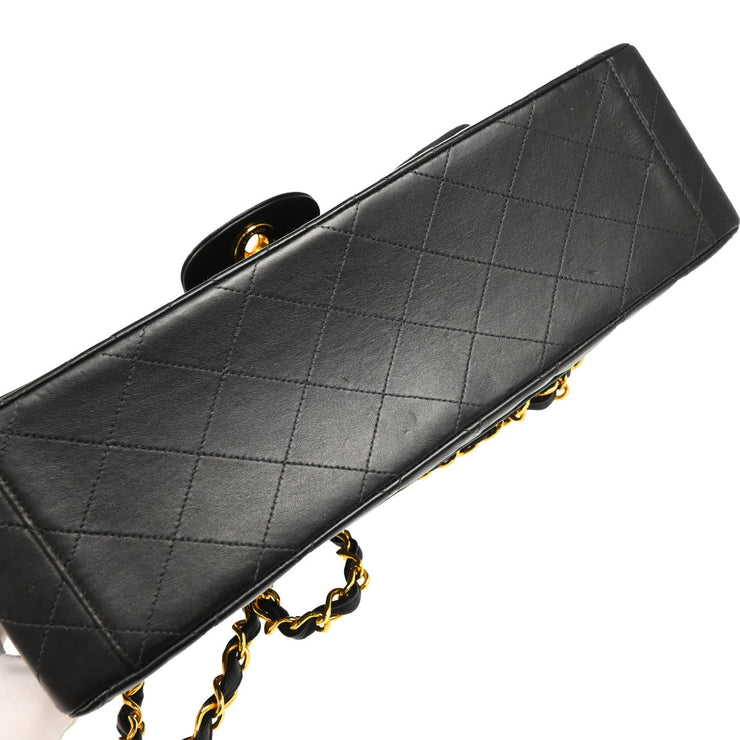 Chanel 1991-1994 Black Lambskin Maxi Classic Flap Shoulder Bag
