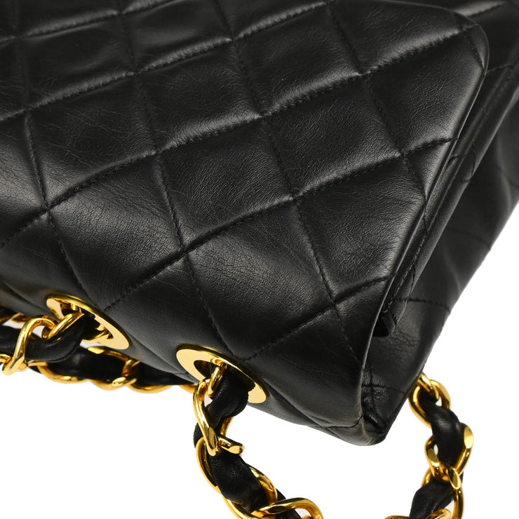 Chanel 1991-1994 Black Lambskin Maxi Classic Flap Shoulder Bag