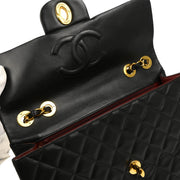 Chanel 1991-1994 Black Lambskin Maxi Classic Flap Shoulder Bag