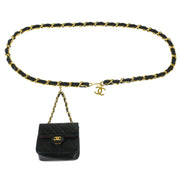 Chanel Black Lambskin Classic Flap Micro Bum Belt Bag