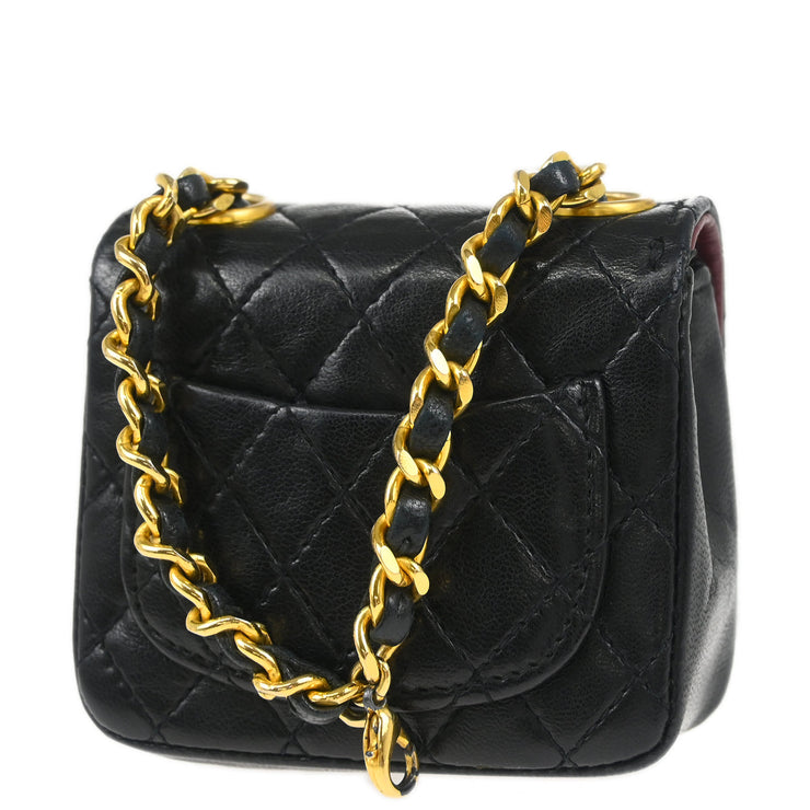 Chanel Black Lambskin Classic Flap Micro Bum Belt Bag