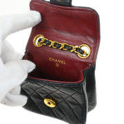 Chanel Black Lambskin Classic Flap Micro Bum Belt Bag