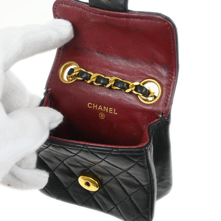 Chanel Black Lambskin Classic Flap Micro Bum Belt Bag