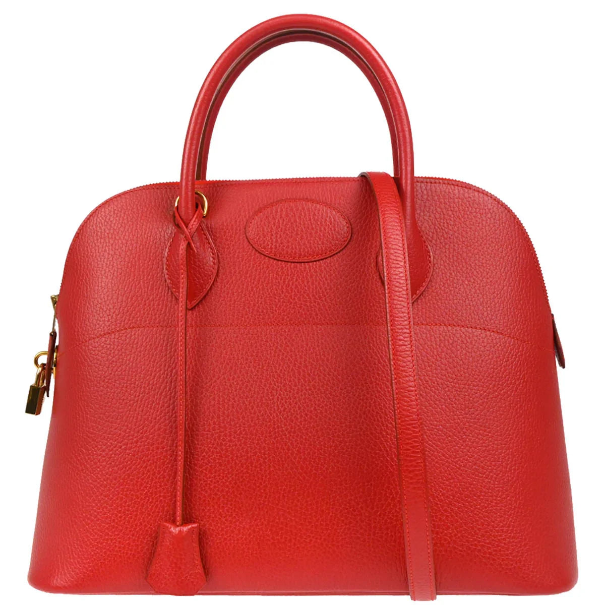 Hermes 1995 Rouge Vif Ardennes Bolide 35 2way Shoulder Handbag