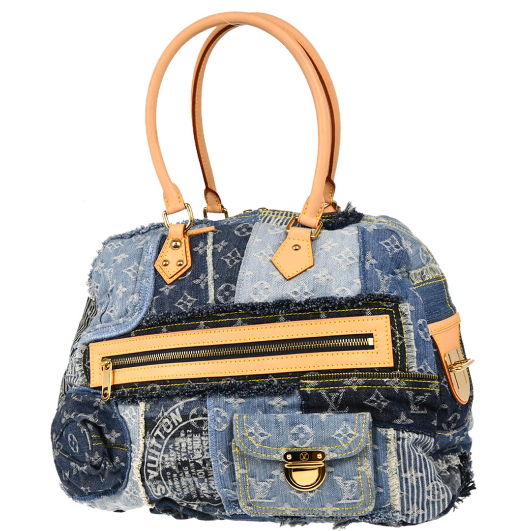 Louis Vuitton 2007 Monogram Denim Patchwork Bowly Shoulder