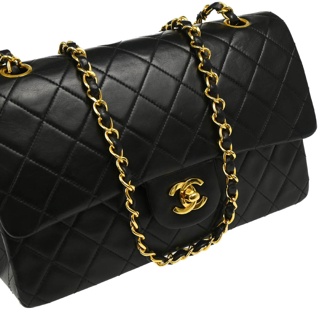 Chanel 1989-1991 Black Lambskin Medium Classic Double Flap Chanel 1989-1991 Black Lambskin Medium Classic Double Flap