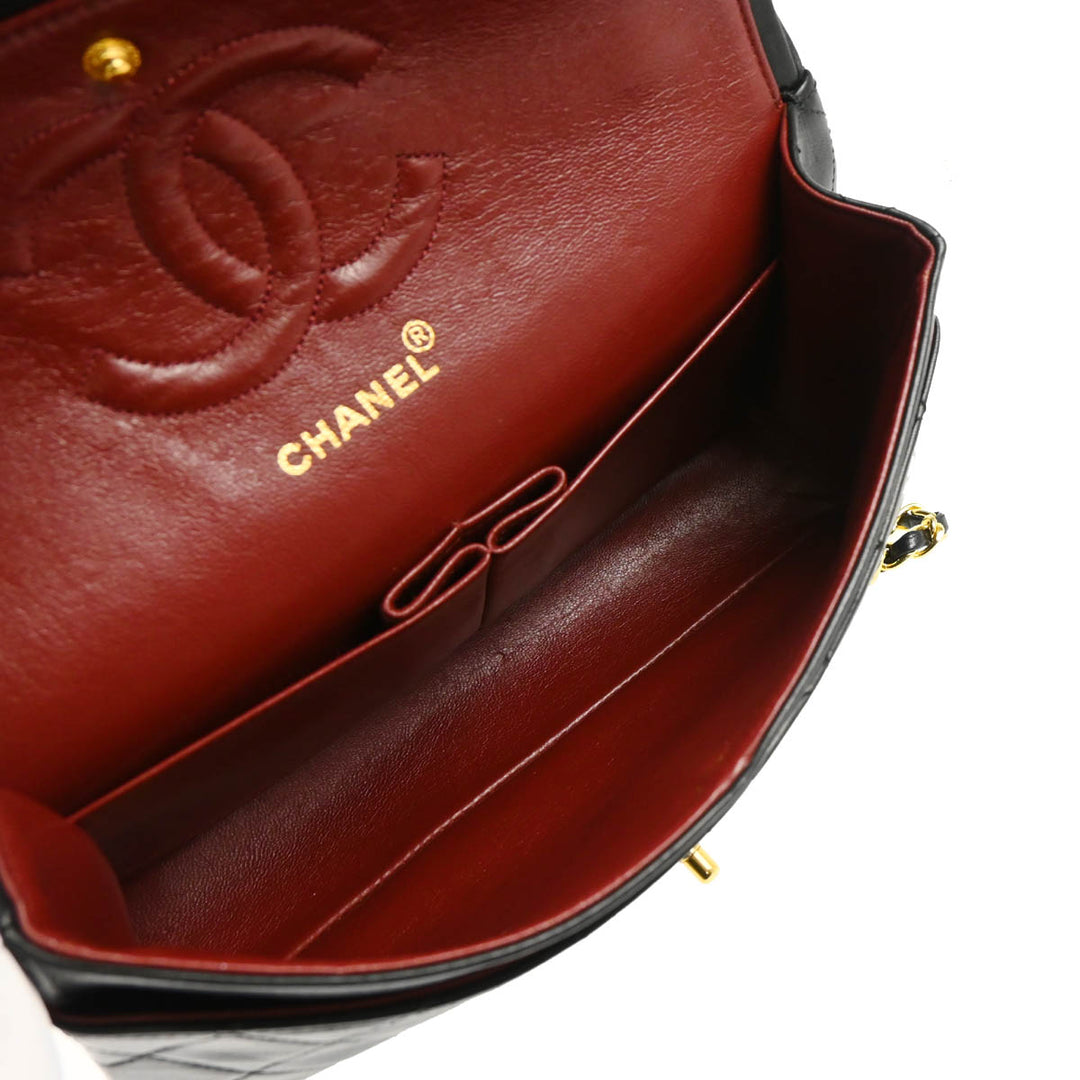 Chanel 1989-1991 Black Lambskin Medium Classic Double Flap Chanel 1989-1991 Black Lambskin Medium Classic Double Flap
