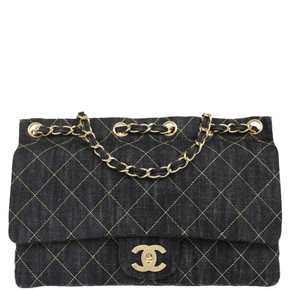 Chanel 2005-2006 Navy Denim Shoulder Bag