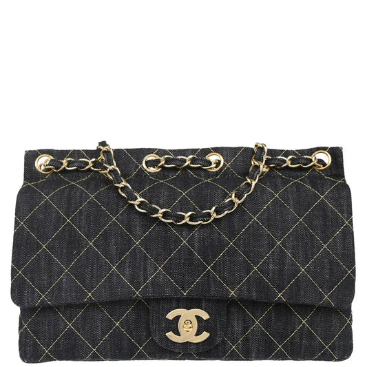 Chanel 2005-2006 Navy Denim Shoulder Bag