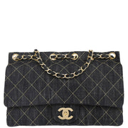 Chanel 2005-2006 Navy Denim Shoulder Bag