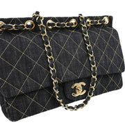 Chanel 2005-2006 Navy Denim Shoulder Bag