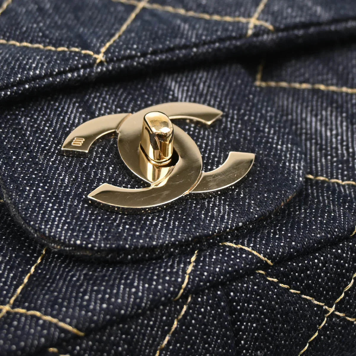 Chanel 2005-2006 Navy Denim Shoulder Bag